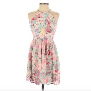 Trixxi Floral Multicolored Mini Cocktail Dress, Size 11